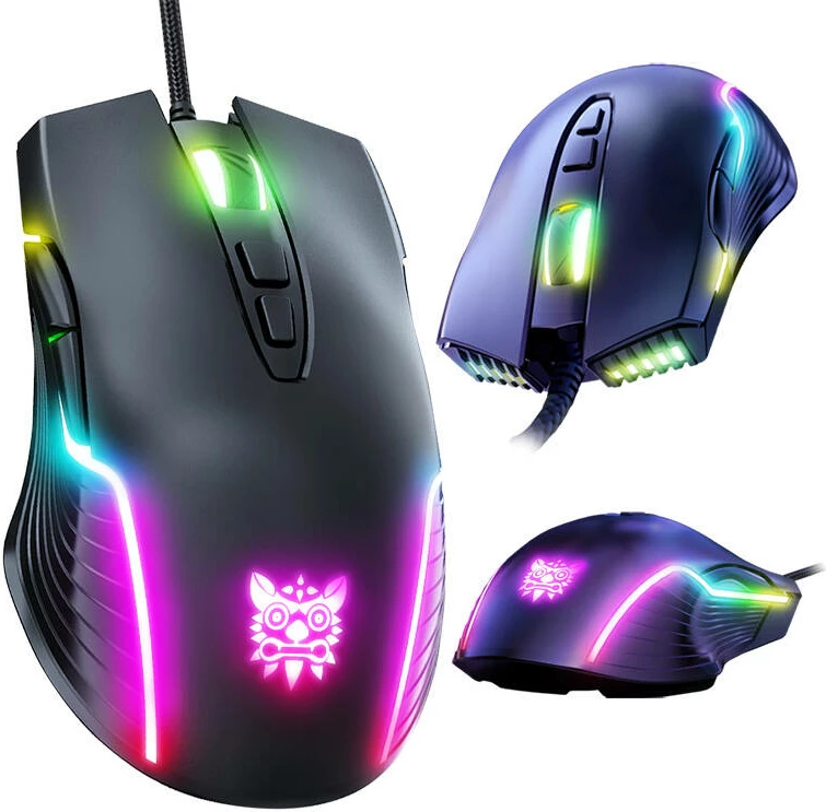 Maus gaming ONIKUMA CW905, me kabllo, 6400 DPI, 7 butona, RGB, i zi