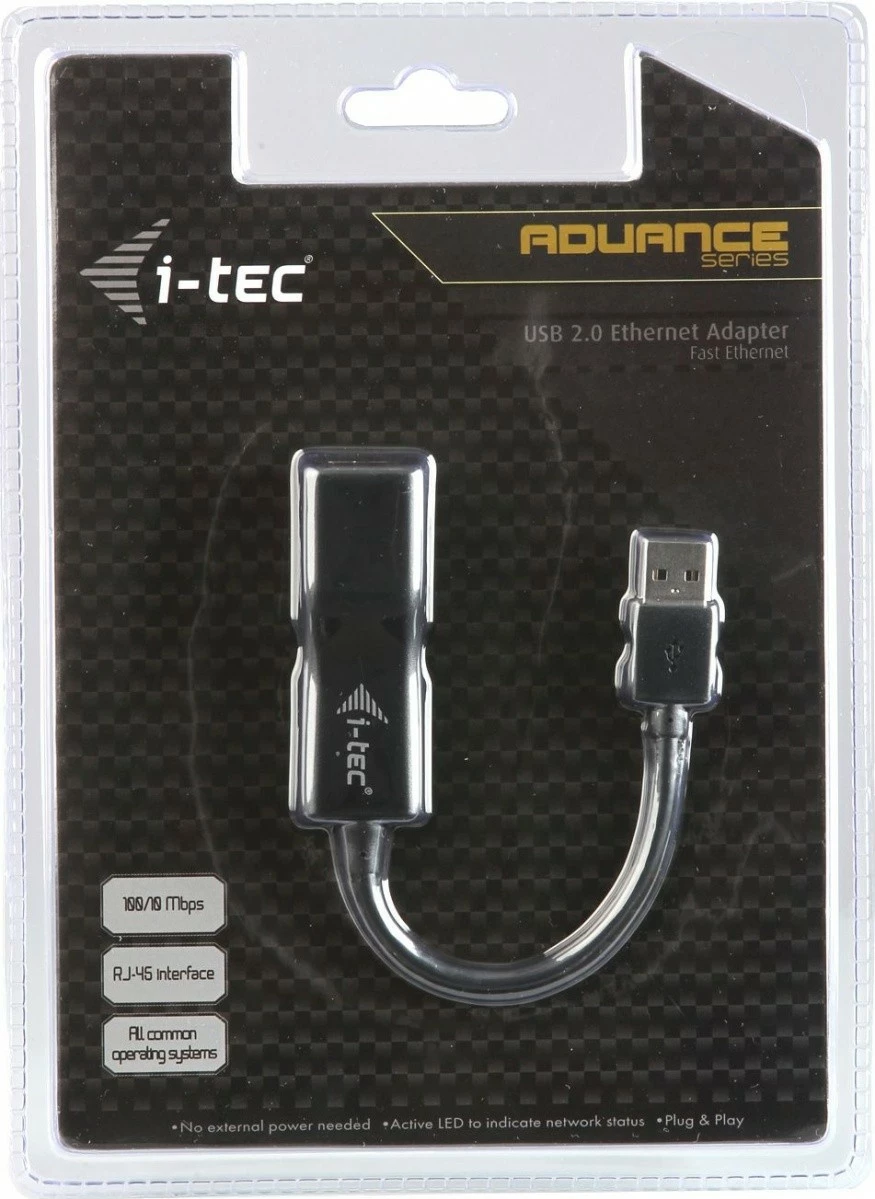 Kartë rrjeti USB i-tec U2LAN, 10/100 Mbps, e zezë