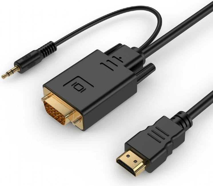 Konvertues HDMI në VGA me mini Jack Gembird A-HDMI-VGA-03-10, 3m, Zi