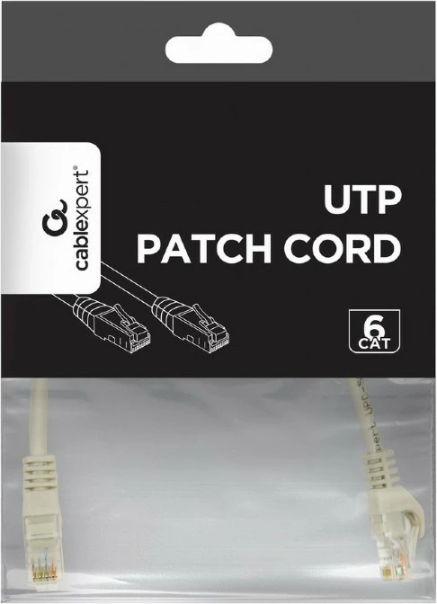 Kabllo rrjeti Gembird PP6U-CU-1M CAT6, 1m, Gri