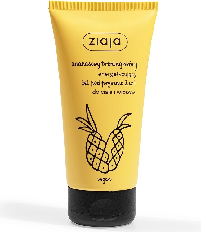 Xhel dushi 2-në-1 për trup dhe flokë Ziaja Pineapple Skin Energizing për femra, 160ml
