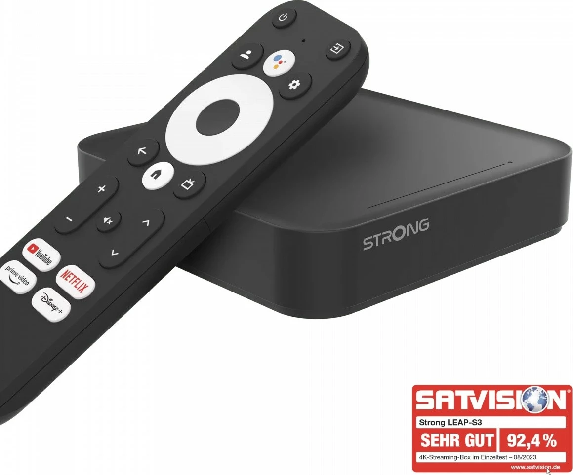 Google TV Box TechniSat Strong Leap S3, 4K Ultra HD, Android 11, i zi