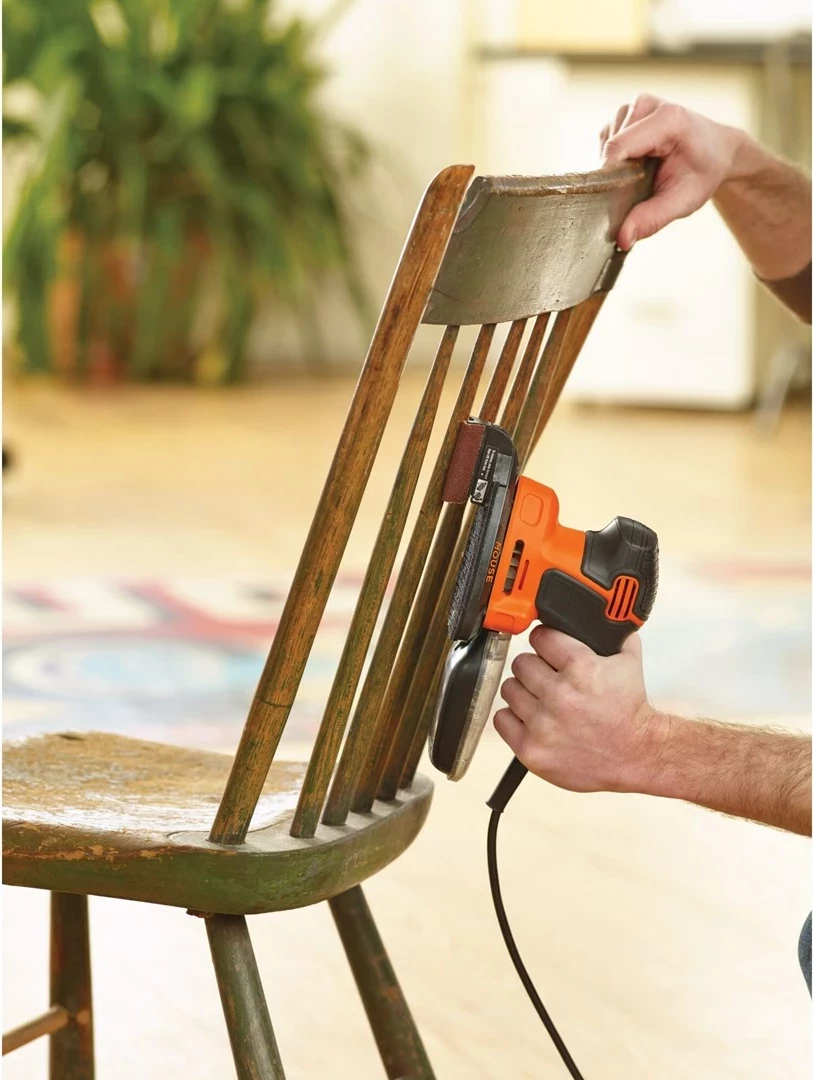 Lëmues elektrik BLACK+DECKER KA2500K-QS Mouse, 120W, portokalli/zi, me valixhe