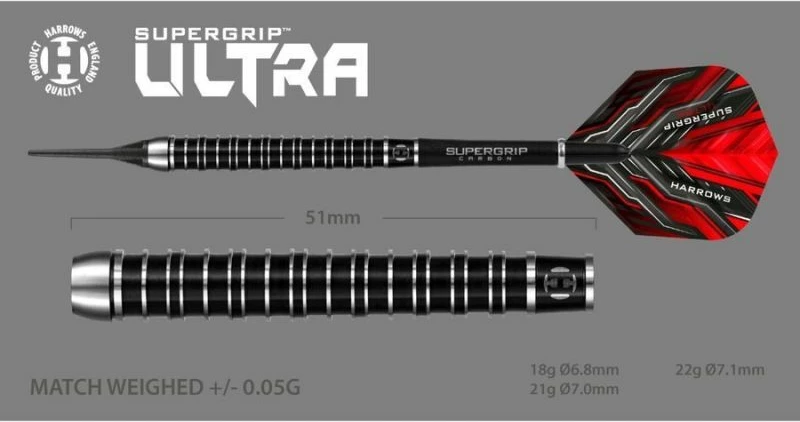 Shigjeta darts Harrows për meshkuj/femra, të zeza/të kuqe