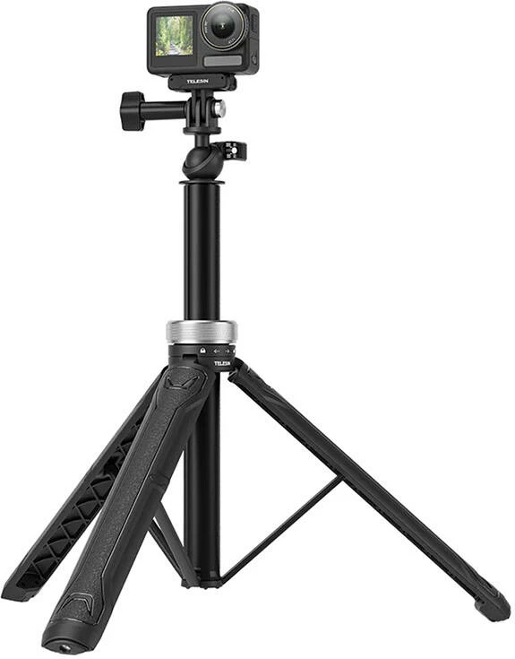 Selfie stick dhe tripod Telesin S1-TSS-01 për kamera aksion, 1.5m, i zi