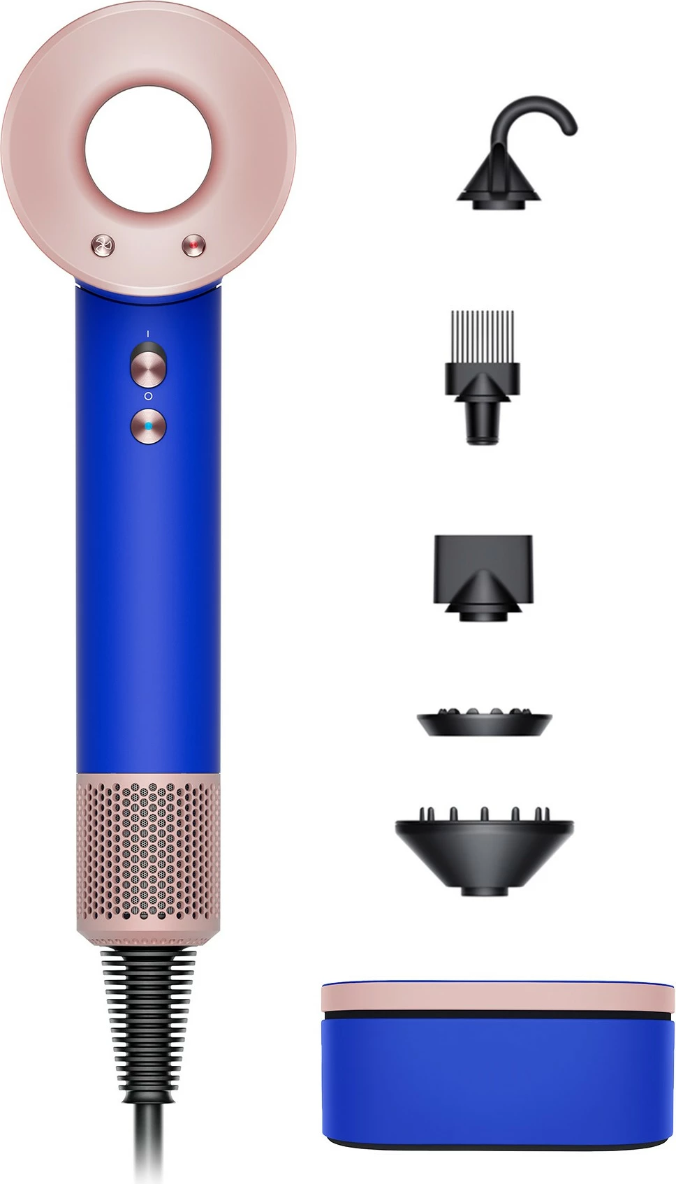 Tharëse flokësh Dyson Supersonic HD07, 1600W, 4 nivele nxehtësie, 3 shpejtësi, ngjyrë blu/blush