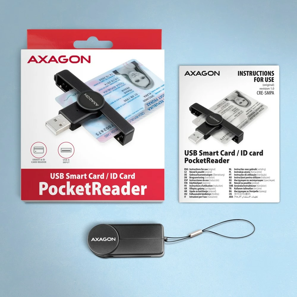 Lexues kartelash AXAGON CRE-SMPA PocketReader USB-A, i zi