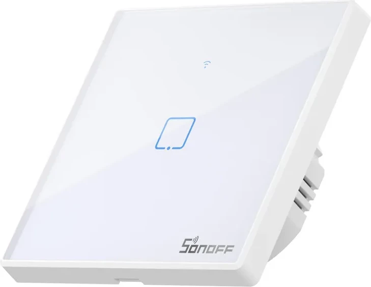 Switch i mençur Sonoff T2EU1C-TX, 1 kanal, WiFi + RF 433MHz, i bardhë