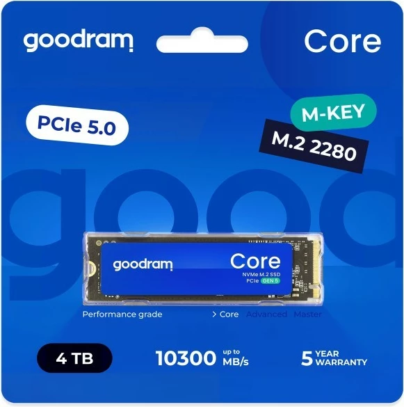SSD GOODRAM Core 4TB, M.2 2280, PCIe 5.0, NVMe, i brendshëm