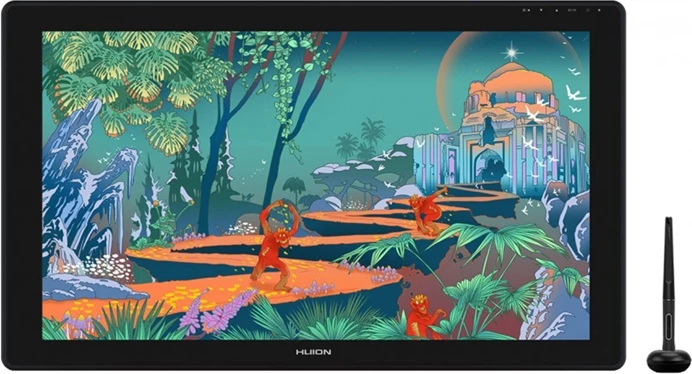 Tablet grafik Huion Kamvas 24 GS2401, 23.8", 2.5K, stilolaps pa bateri, Gri e errët