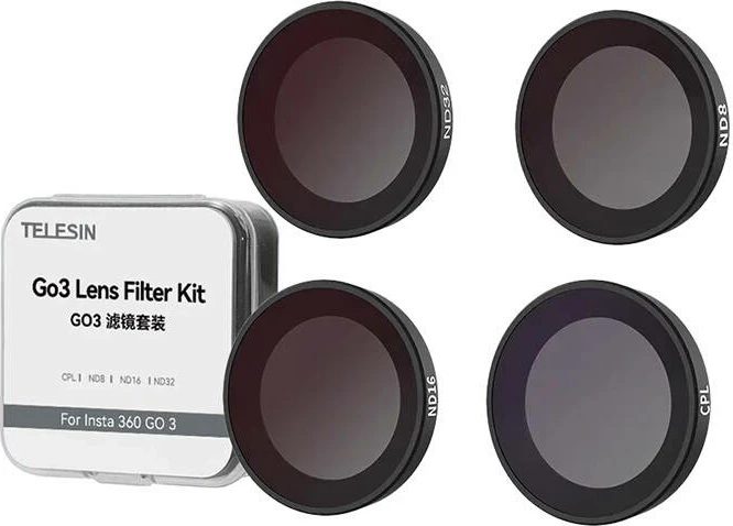Set filtrash Telesin IS-FLT-G03 për Insta360 GO3, CPL/ND8/ND16/ND32
