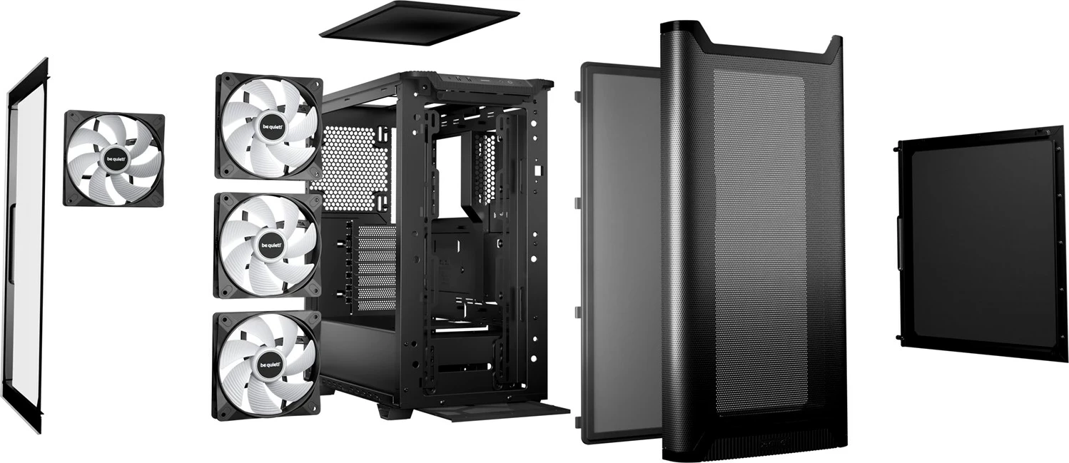 Kasë BE QUIET! Pure Base 501 DX, BGW76, midi tower, e zezë, me ndriçim RGB