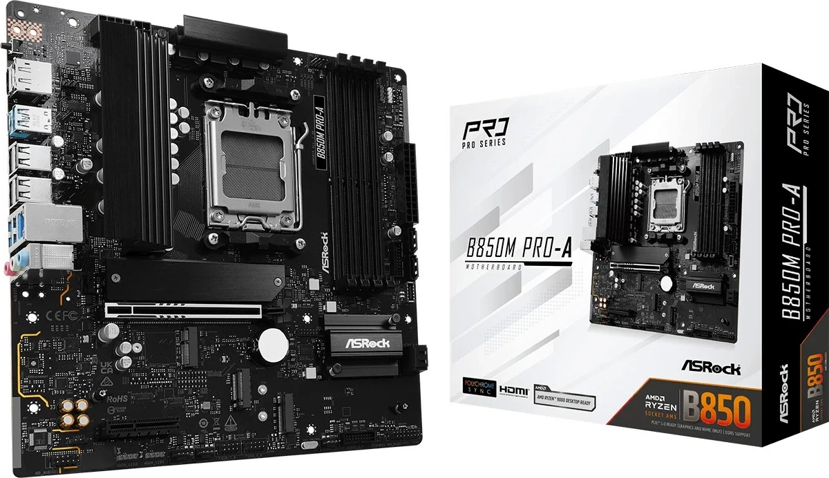 Pllakë amë Asrock B850M Pro-A, Socket AM5, micro ATX, E zezë