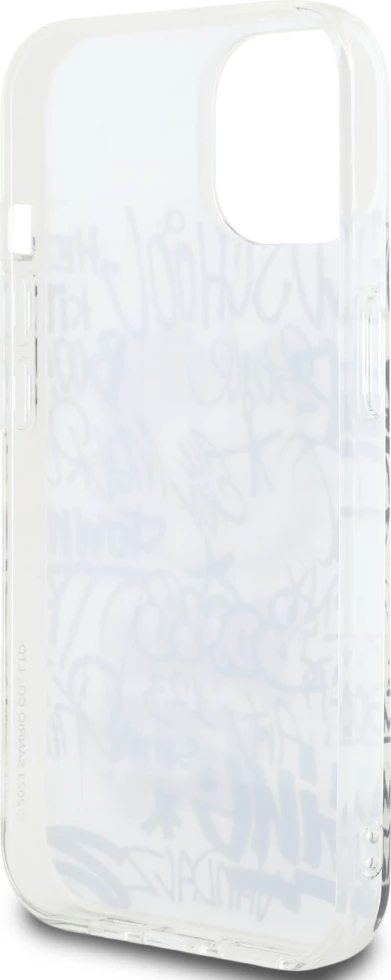 Mbështjellës Hello Kitty IML Kitty On Bricks Graffiti për iPhone 15, Bardhë