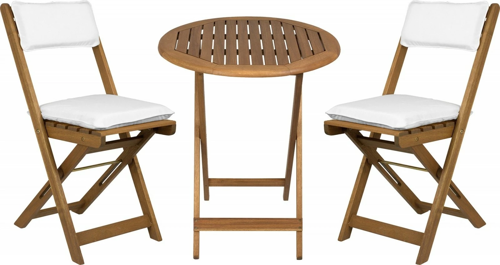 Set mobiljesh kopshti Fieldmann FDZN 4003-T, dru, kafe, 1 tavolinë + 2 karrige me jastëkë