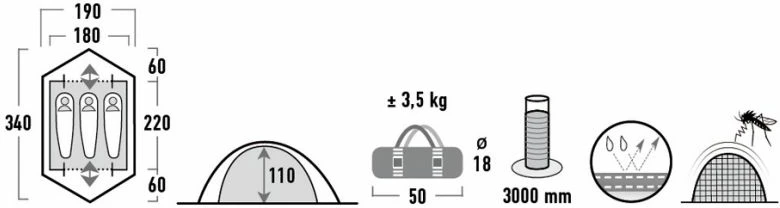 Çadër për Turizëm High Peak Woodpecker 10194