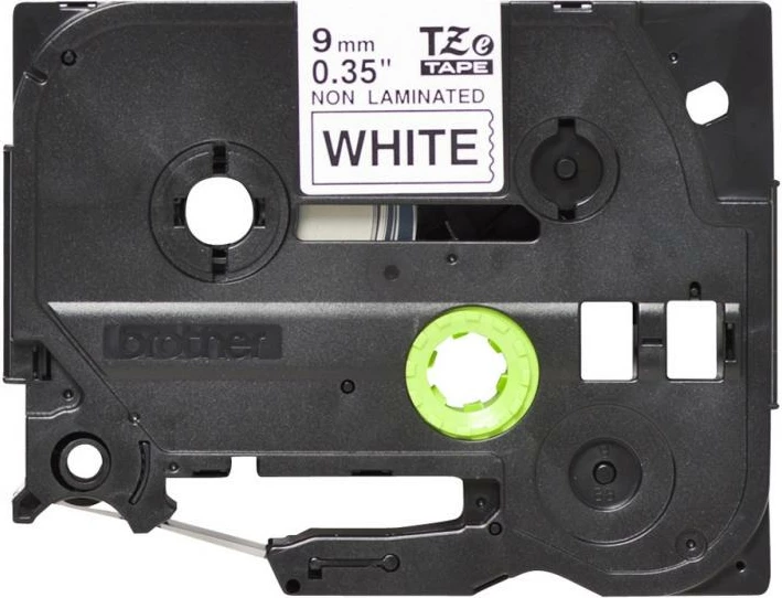Kasetë shiriti etiketimi Brother TZe-N221 9 mm jo e laminuar, i zi mbi të bardhë