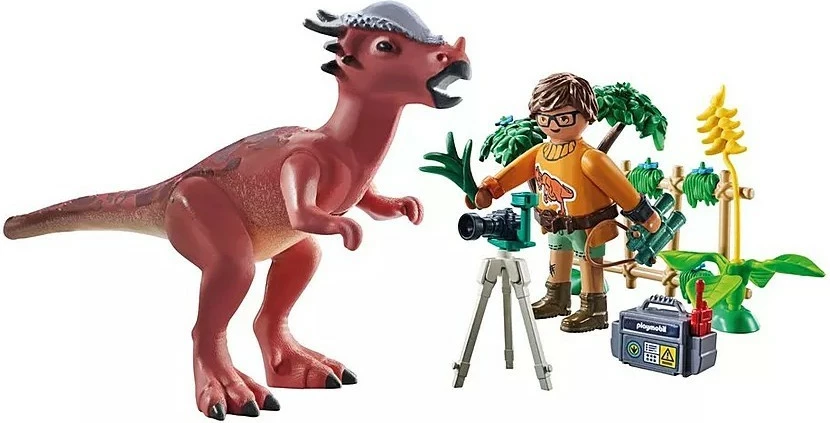 Set lodrash Playmobil Dinos 71822 me figurë Stygimoloch dhe studiues, 37 pjesë