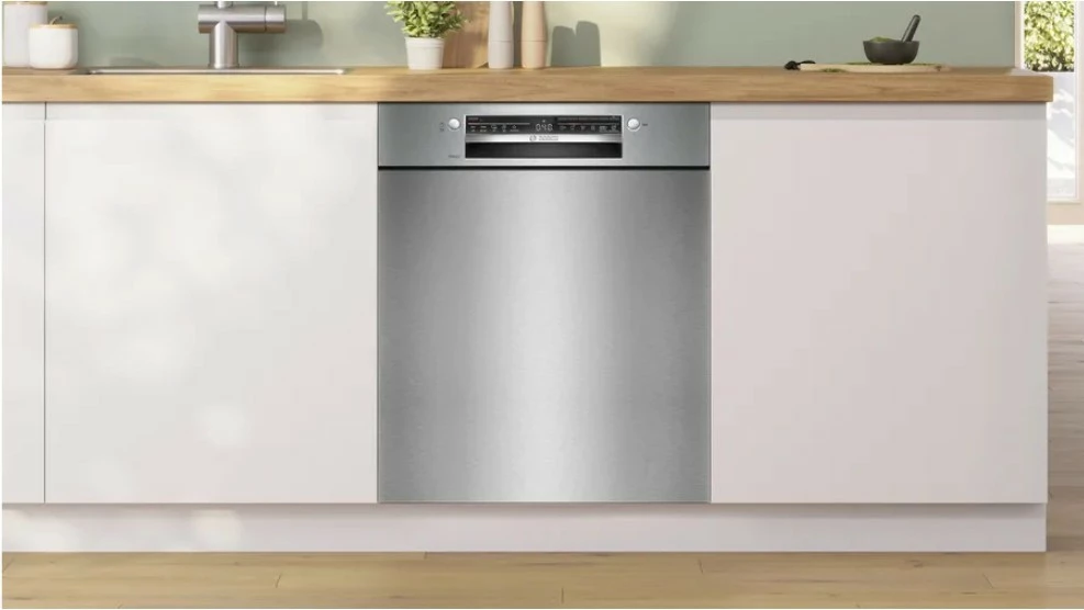 Lavastovilje e integrueshme frontale, Bosch SMU2HVS06E, 14 sete, 60 cm, 46 dB, Klasa C, Home Connect, ExtraDry, inox