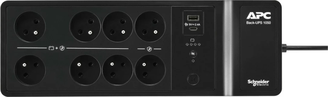 UPS APC BE1050G2-FR Back-UPS, 1050VA, 600W, 8 dalje, USB A+C, e zezë