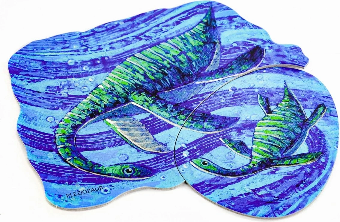 Puzzle dy-pjesësh Muduko 54437, dinosaurët dhe të vegjlit e tyre, 24 pjesë, për fëmijë