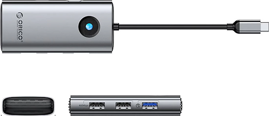 Kasë Orico PW11-5P USB-C Hub, 5 porta, HDMI 4K, Power Delivery, Gri