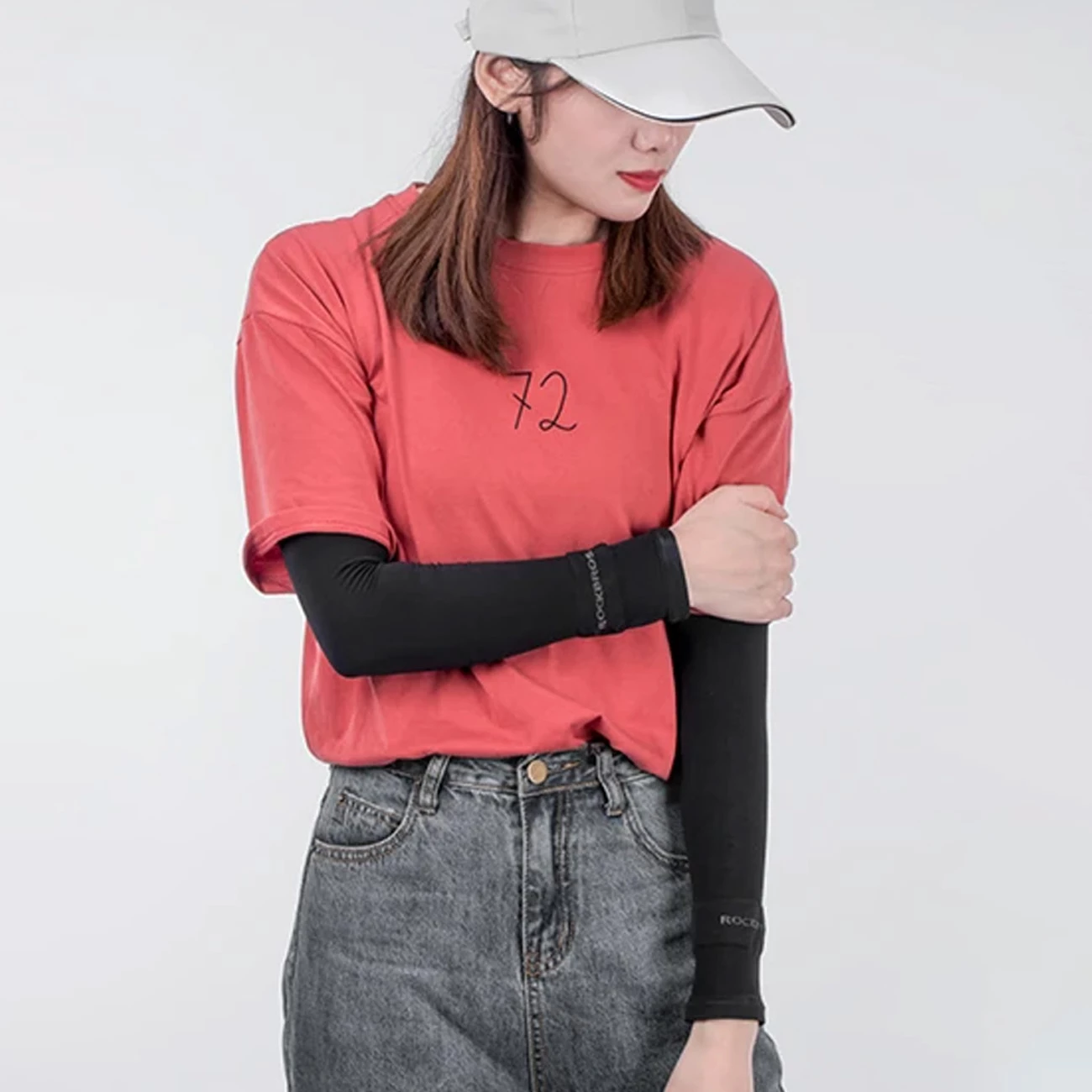 Mëngë sportive Rockbros XT9002BK për çiklizëm, set 2 copë, e zezë