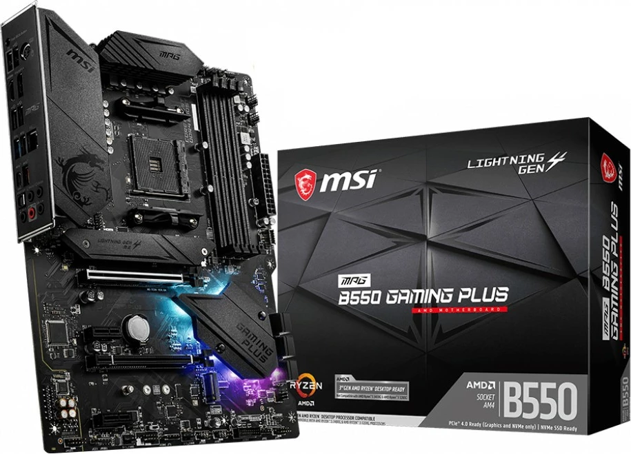 Pllakë amë MSI MPG B550 Gaming Plus, AMD, Socket AM4, DDR4-SDRAM, 128 GB