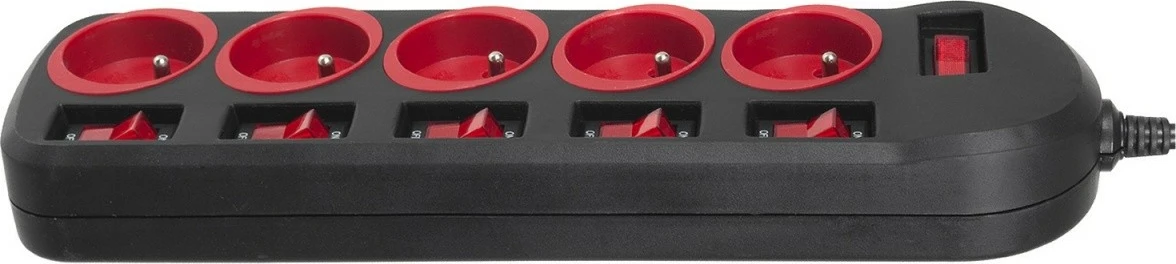 Kasë Maclean MCE204, 5 dalje, me çelësa, 1.5m, e zezë/kuqe