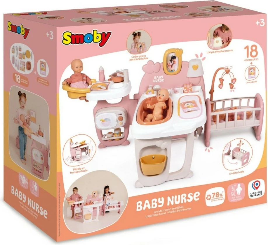 Kënd loje Baby Nurse Smoby 7600220394, me 19 aksesorë, multikolor