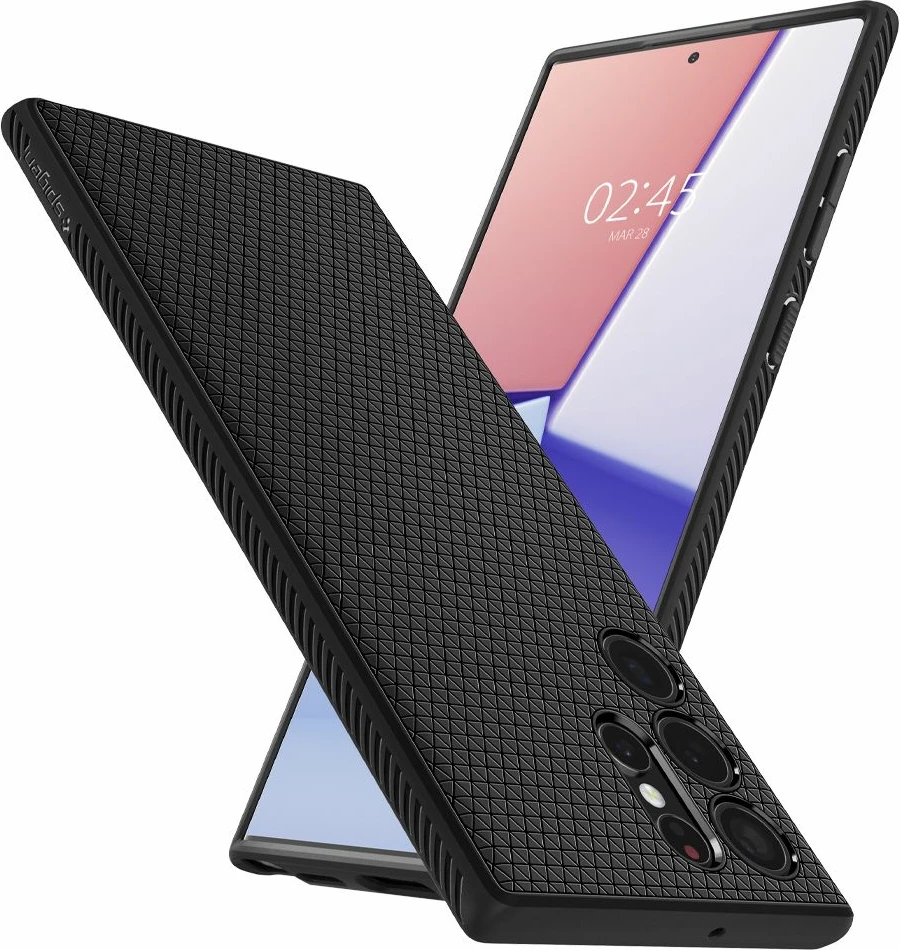 Mbështjellës Spigen Liquid Air për Samsung Galaxy S22 Ultra, Mat Zi