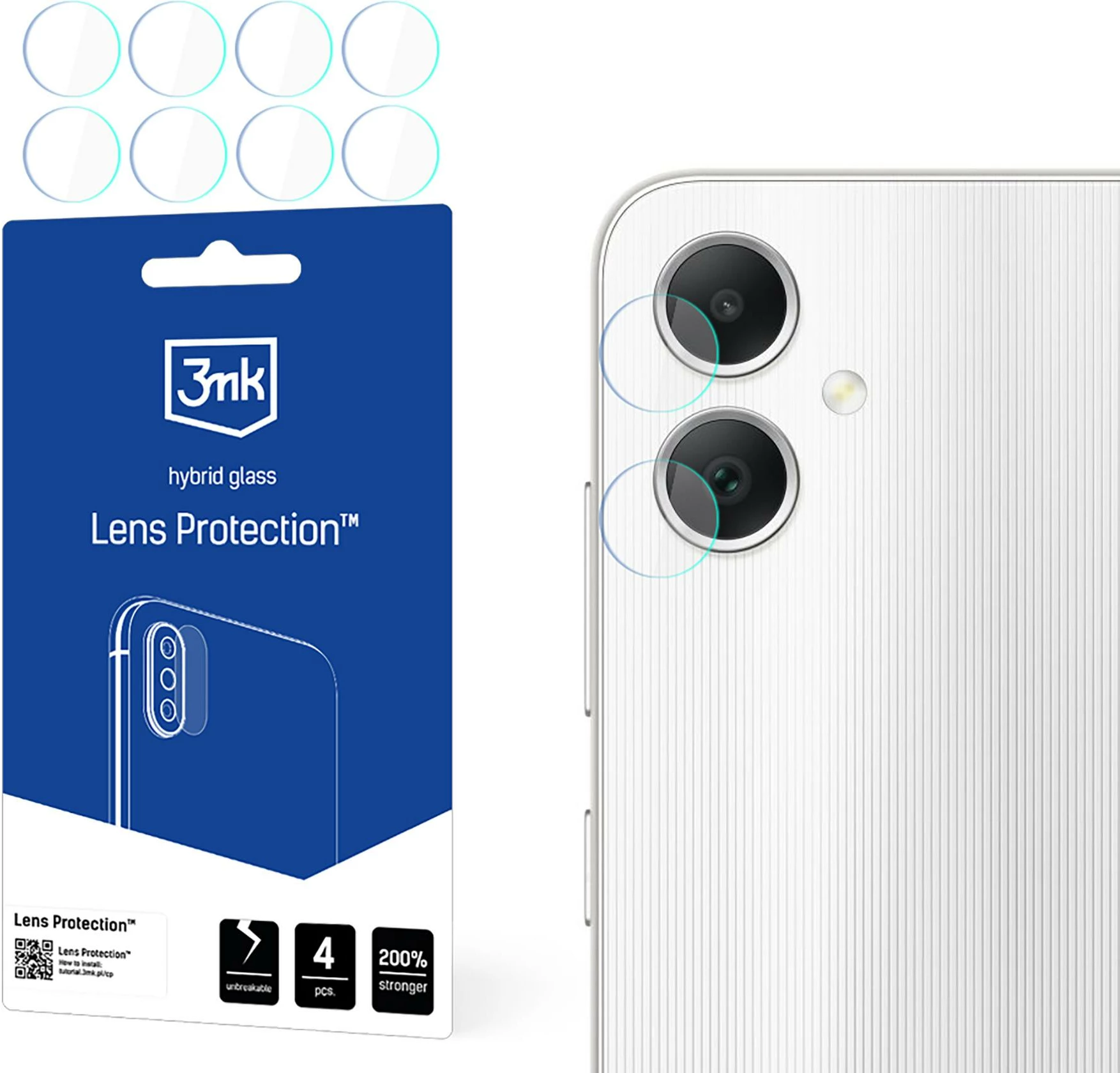 Xham mbrojtës kamerës 3mk Protection Lens Protection, për Samsung Galaxy A05, Set 4 copë