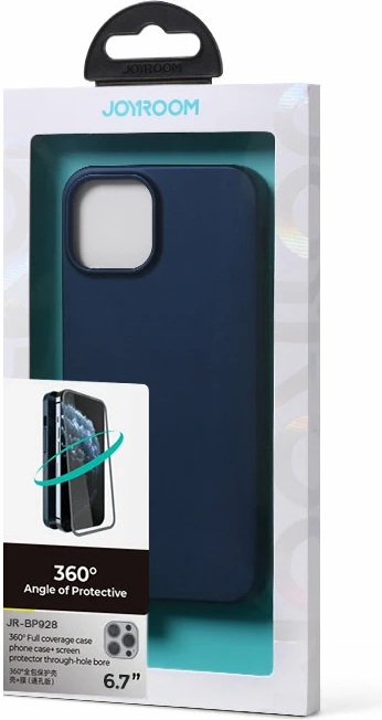 Mbështjellës Joyroom JR-BP928 për iPhone 13 Pro Max, 360°, xham i temperuar, kaltër
