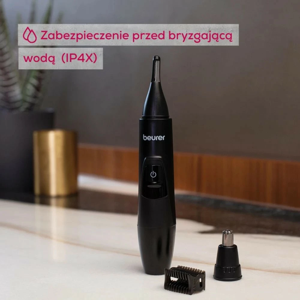 Trimmer personal Beurer MN2X, për vetulla, hundë dhe veshë, i zi