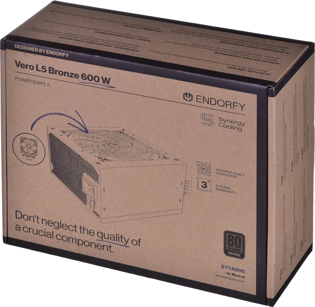 Furnizues me energji ENDORFY Vero L5 Bronzi, 600W 