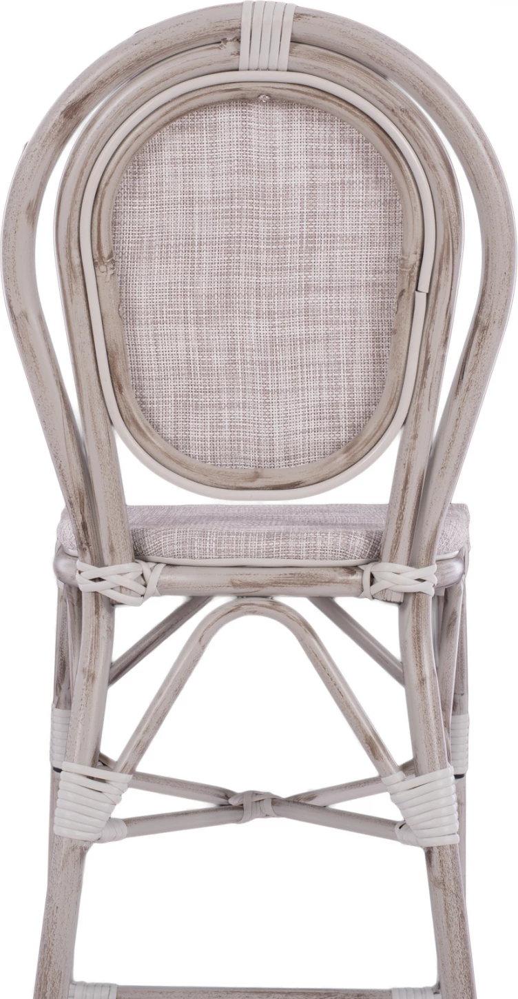 Karrige për bar alumin, pamje bambu, patinë e bardhë, FH5110, 47x61x115 cm