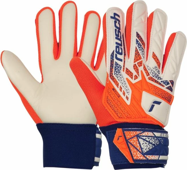 Dorëza portieri Reusch për fëmijë, të bardha-portokalli