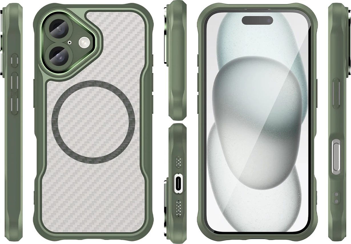 Mbështjellës Hurtel Leading Series MagSafe për iPhone 16 Plus, TPU, i gjelbër