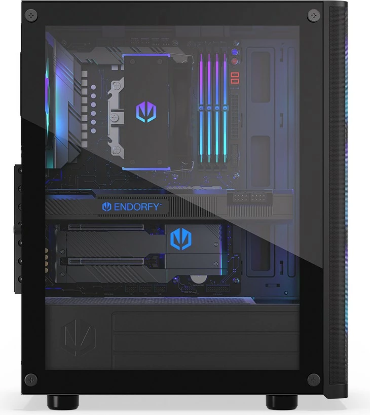Kasë Endorfy Ventum 200 ARGB, ATX, 4 ventilatorë ARGB, xham i temperuar, e zezë