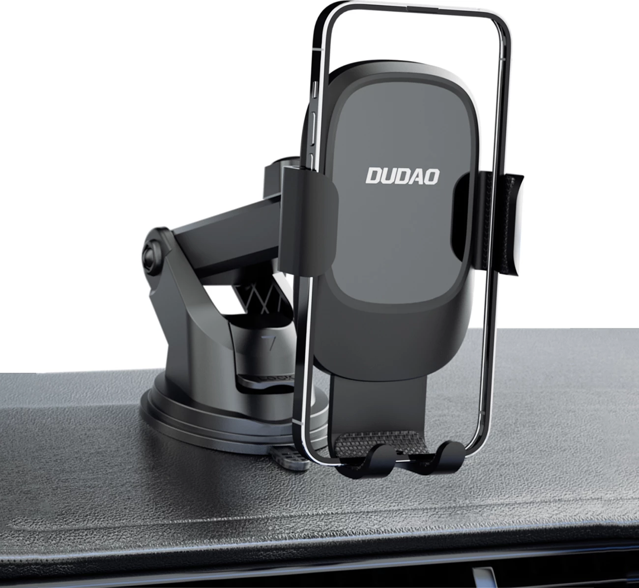 Mbajtës për celular Dudao F5N+, gravitacional, me kupë thithëse, i zi