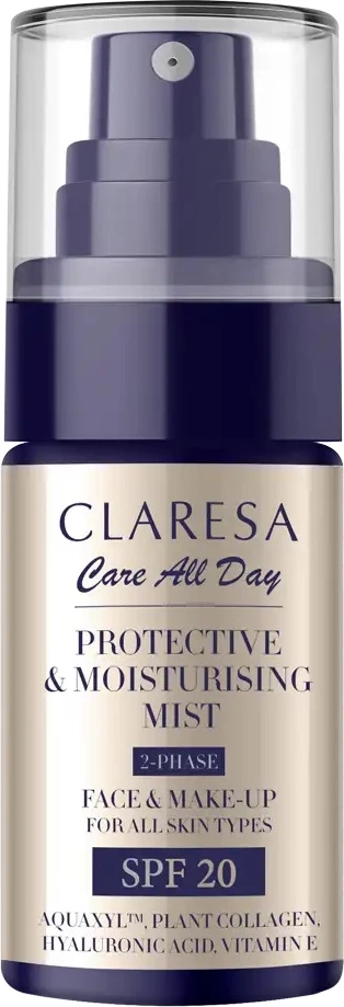Mist mbrojtës & hidratues për fytyrë Claresa Care All Day SPF20 për femra, 50ml