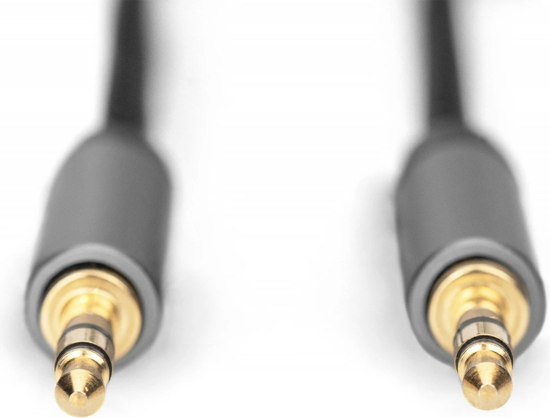 Kabllo audio Digitus DB-510110-030-S, 3.5mm minijack M/M, 3m, najlon, zi/gri