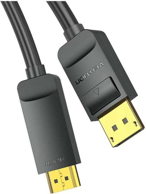 Kabëll Vention DisplayPort 1.2 - HDMI 1.4, 3m, i zi