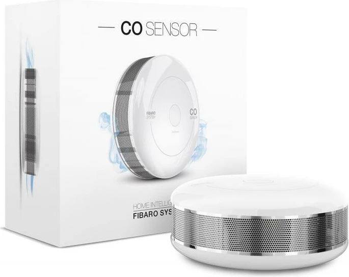 Sensor CO, FIBARO, FGCD-001 (FGCD001), për automatizim shtëpie, 95 x 55 x 95 mm, i bardhë