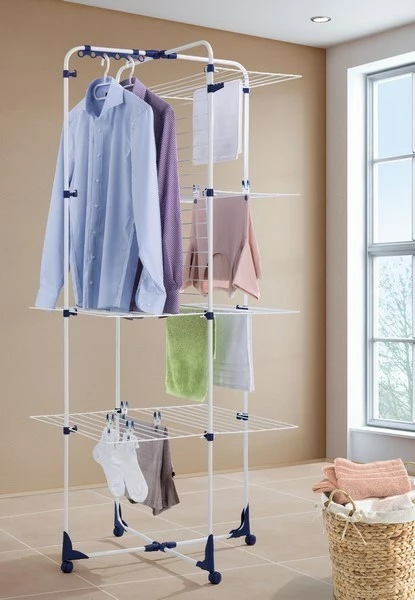 Tharëse rrobash Leifheit Pegasus Classic Tower 450, 1760 mm, Bardhë/Blu