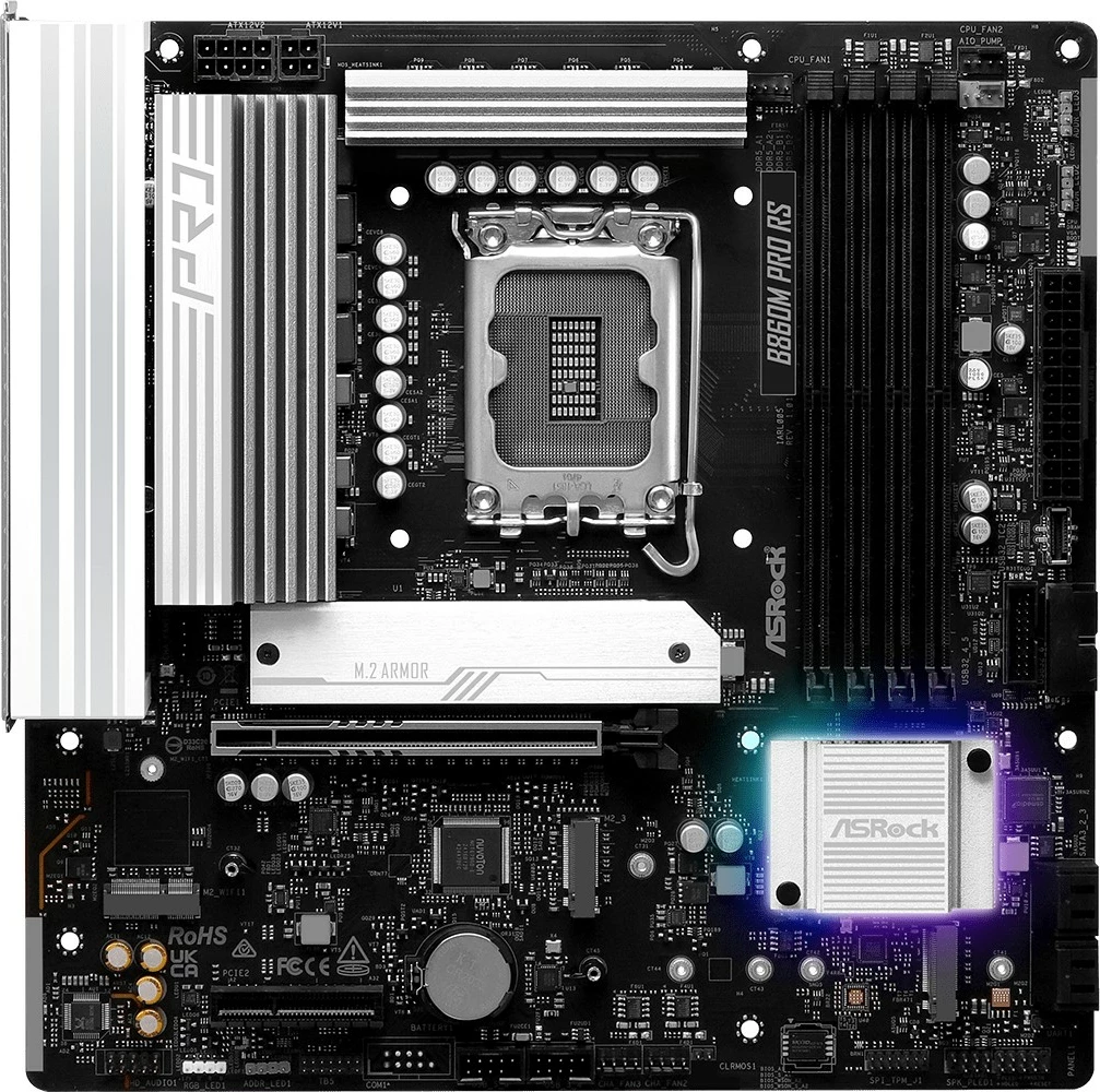 Pllakë amë ASRock B860M Pro RS, Intel, LGA 1851, DDR5-SDRAM, micro ATX