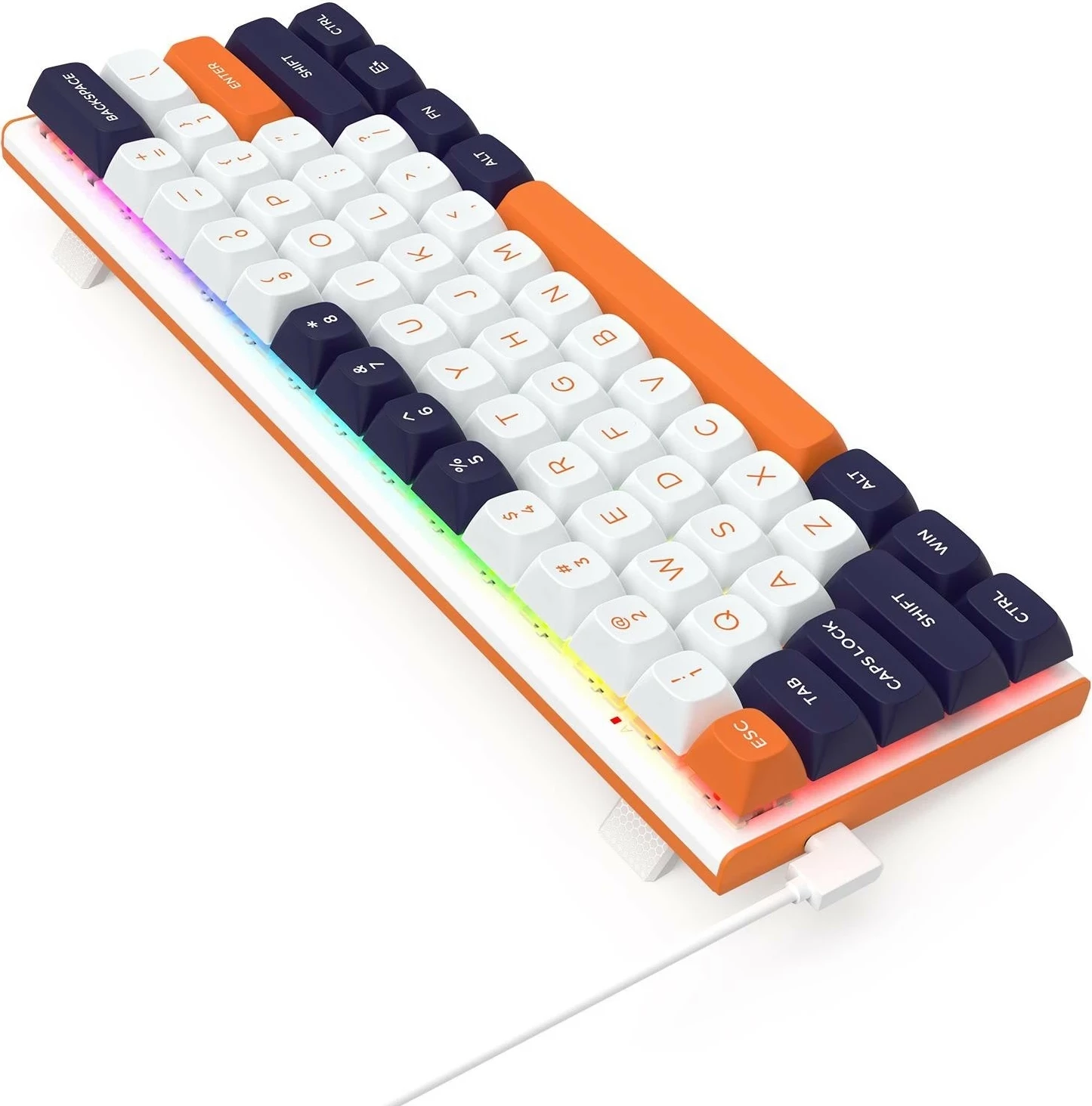 Tastierë Redragon K683, RGB, 61 taste, e bardhë-blu