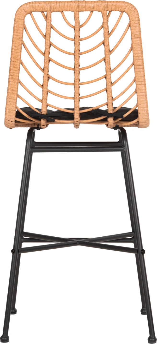 Karrige për bar, lartësi mesatare, GERALD, FH5707.11, metal dhe jastëk, ngjyrë e zezë, thurje në ngjyrë bezhë, 47x47x101 cm