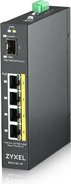 Switch Zyxel RGS100-5P, 5 porte PoE, 1 port SFP, i zi