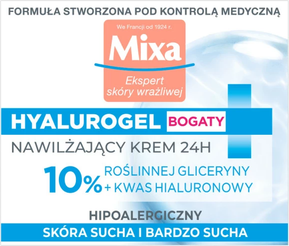 Krem fytyre hidratues për femra MIXA Hyalurogel Rich Intensive Moisturizing Cream 50ml